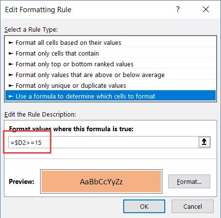 Hướng dẫn cách đánh dấu hàng dựa trên giá trị ô trong Excel